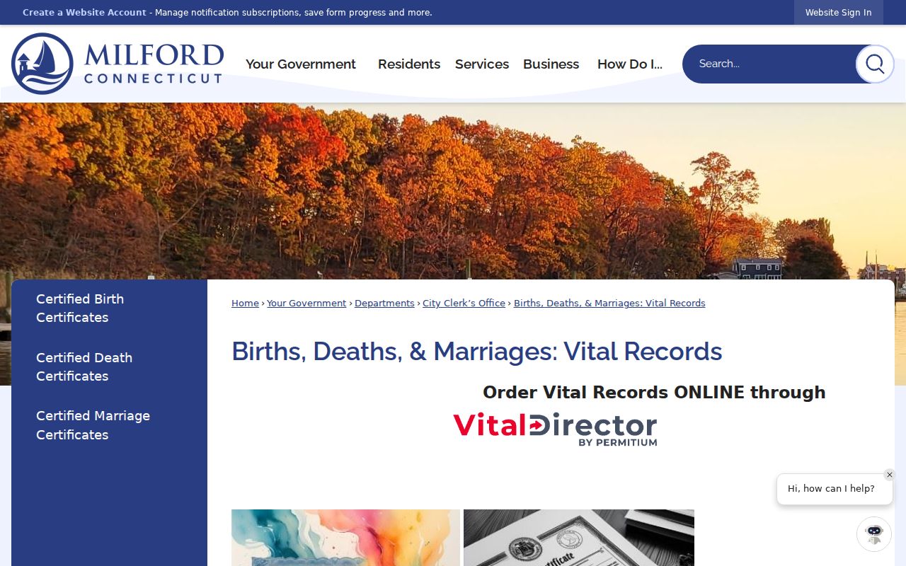 Milford residents directory local vital records service