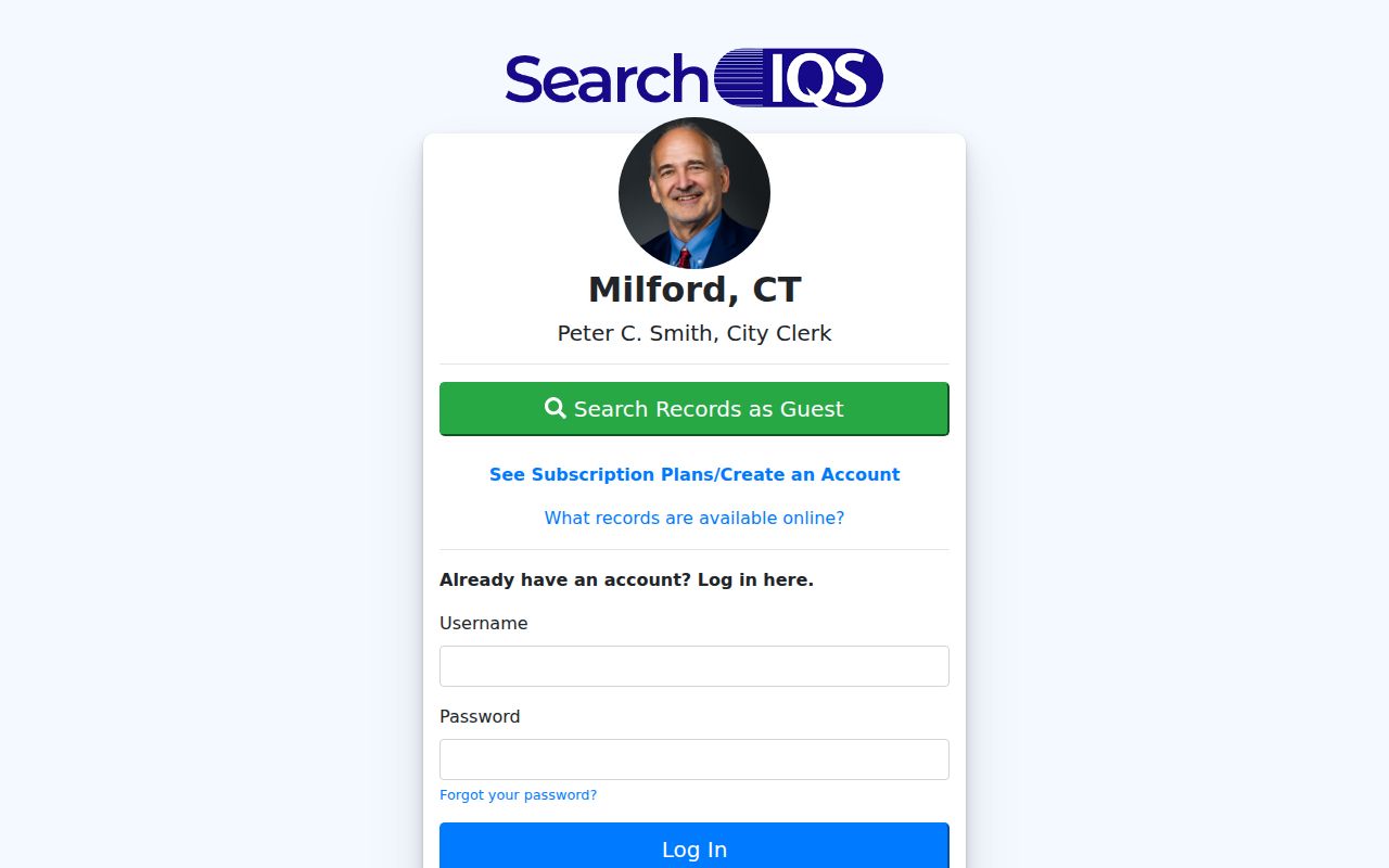 Milford residents directory SearchIQS deed index
