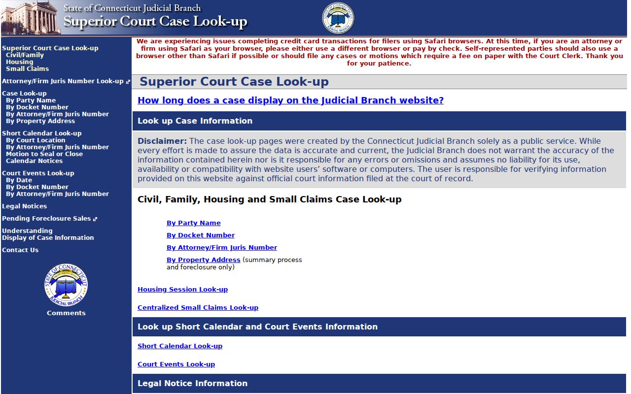 Milford residents directory Connecticut Civil Inquiry search