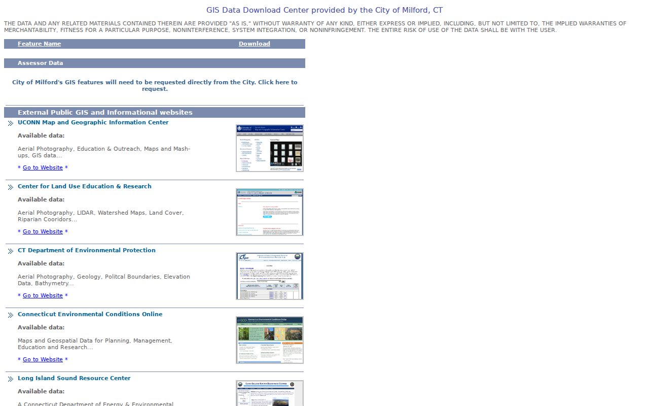Milford neighbors GIS data downloads