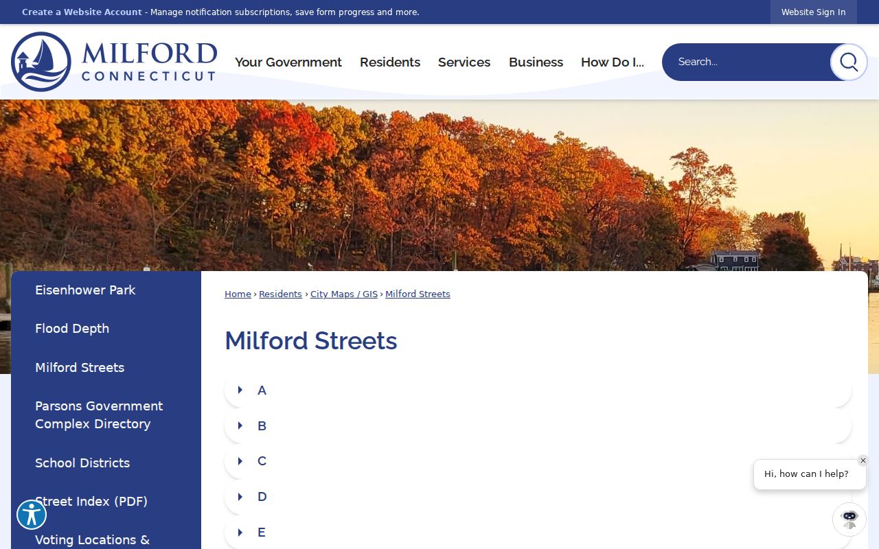 Milford street directory official street list